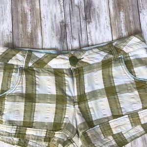 Roxy green plaid shorts